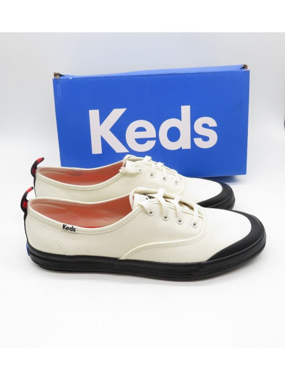 Keds Womens Canvas Sneakers White/Black Size 8 NEW